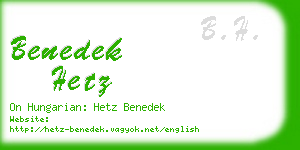 benedek hetz business card